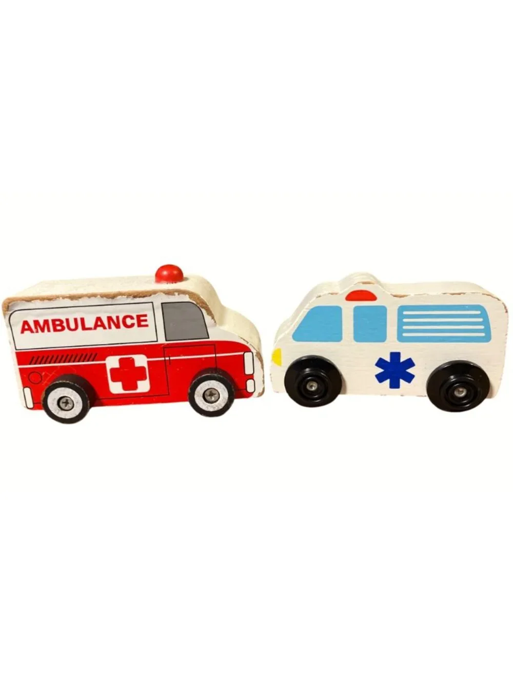 Wooden Toy Hospital Playset With Ambulance Doctor And Buildings For Kids
